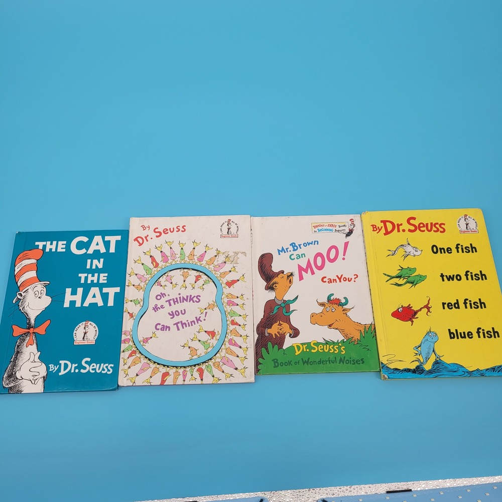 Dr. Seuss Childrens Books Kids Set of 4 Hardcover Beginner Reader Educational